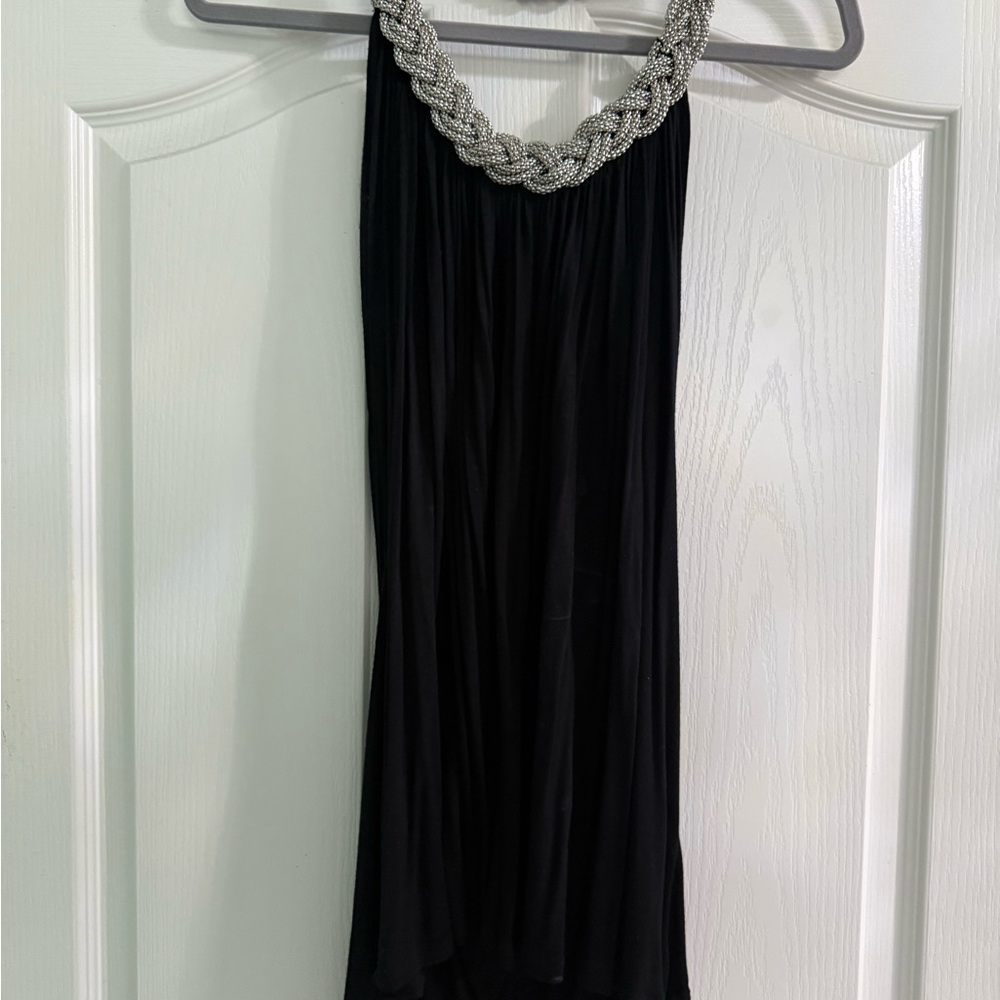 Spense Black top with Silver Accents